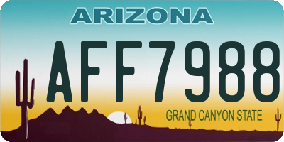 AZ license plate AFF7988