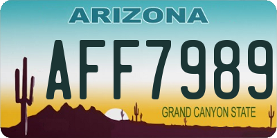 AZ license plate AFF7989