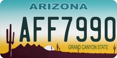 AZ license plate AFF7990