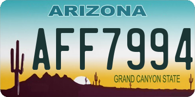 AZ license plate AFF7994