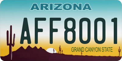 AZ license plate AFF8001