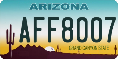 AZ license plate AFF8007