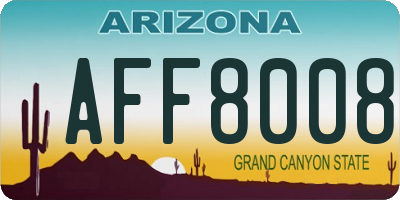 AZ license plate AFF8008