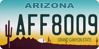 AZ license plate AFF8009