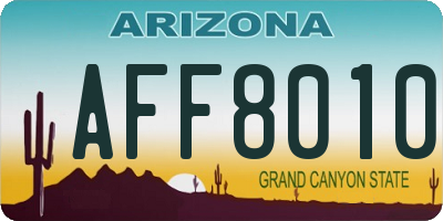 AZ license plate AFF8010