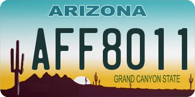 AZ license plate AFF8011