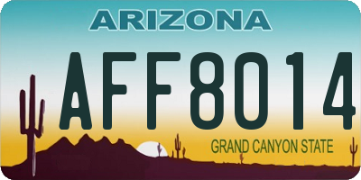 AZ license plate AFF8014