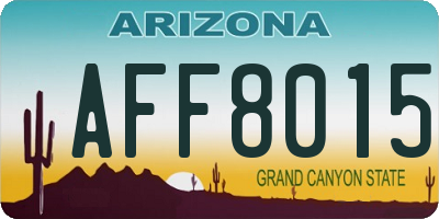 AZ license plate AFF8015