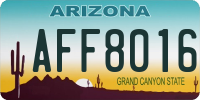 AZ license plate AFF8016