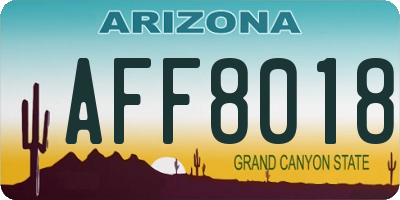 AZ license plate AFF8018