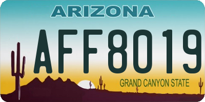 AZ license plate AFF8019