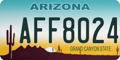 AZ license plate AFF8024