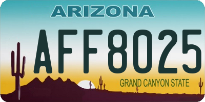 AZ license plate AFF8025