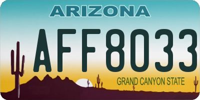 AZ license plate AFF8033
