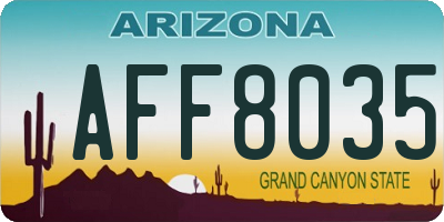 AZ license plate AFF8035