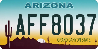 AZ license plate AFF8037