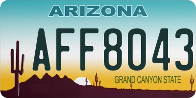 AZ license plate AFF8043