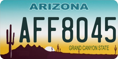 AZ license plate AFF8045