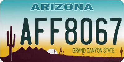 AZ license plate AFF8067