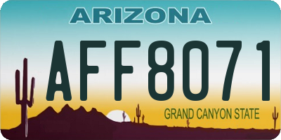 AZ license plate AFF8071
