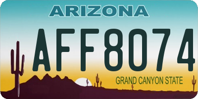 AZ license plate AFF8074
