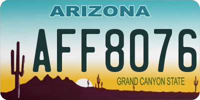 AZ license plate AFF8076