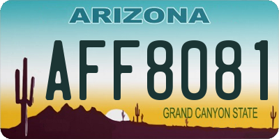 AZ license plate AFF8081