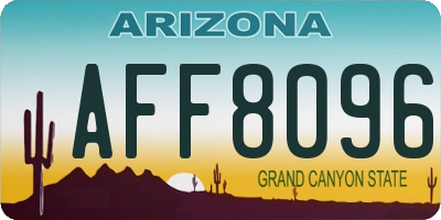 AZ license plate AFF8096