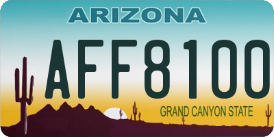 AZ license plate AFF8100