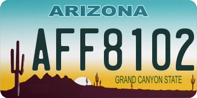 AZ license plate AFF8102