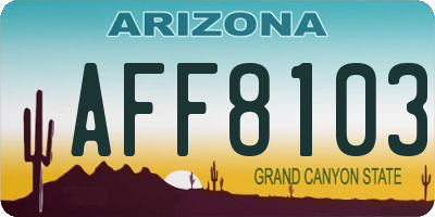 AZ license plate AFF8103