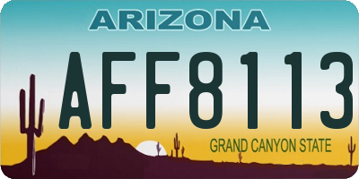 AZ license plate AFF8113