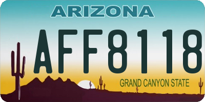 AZ license plate AFF8118