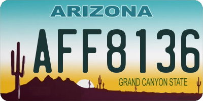 AZ license plate AFF8136