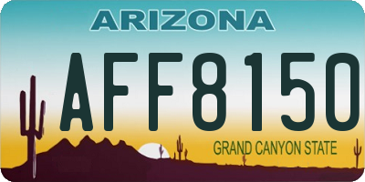 AZ license plate AFF8150