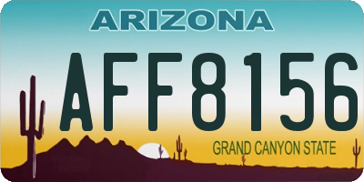 AZ license plate AFF8156