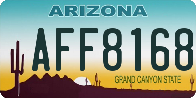 AZ license plate AFF8168