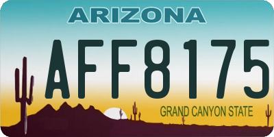 AZ license plate AFF8175