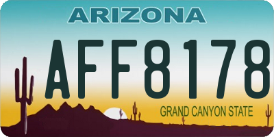 AZ license plate AFF8178