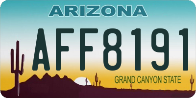 AZ license plate AFF8191