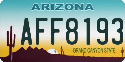 AZ license plate AFF8193