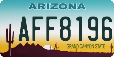 AZ license plate AFF8196