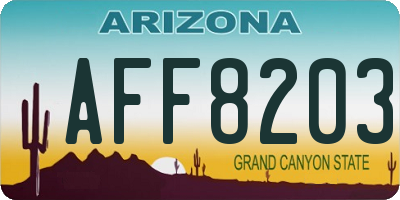 AZ license plate AFF8203