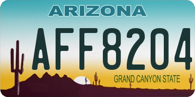AZ license plate AFF8204