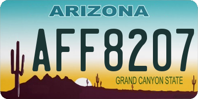 AZ license plate AFF8207