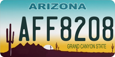AZ license plate AFF8208