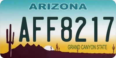 AZ license plate AFF8217
