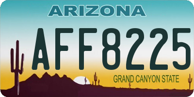 AZ license plate AFF8225