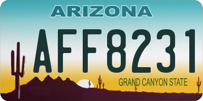 AZ license plate AFF8231
