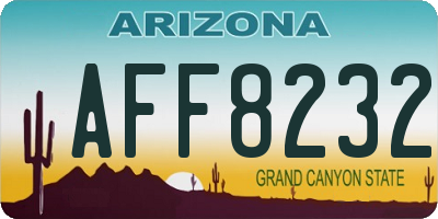 AZ license plate AFF8232